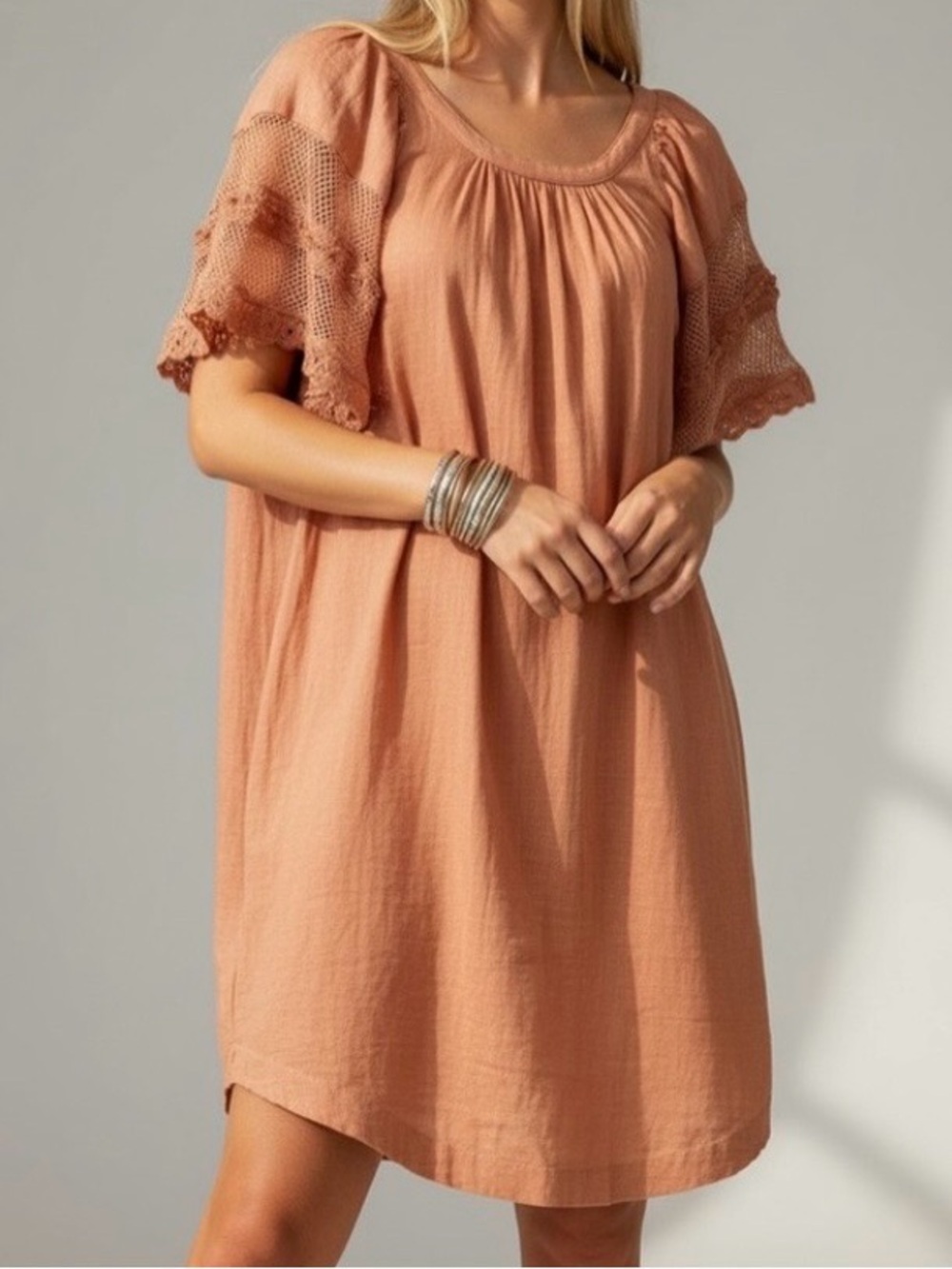 Crochet Flutter Sleeve Casual Summer Old Navy Peach Dress 3X